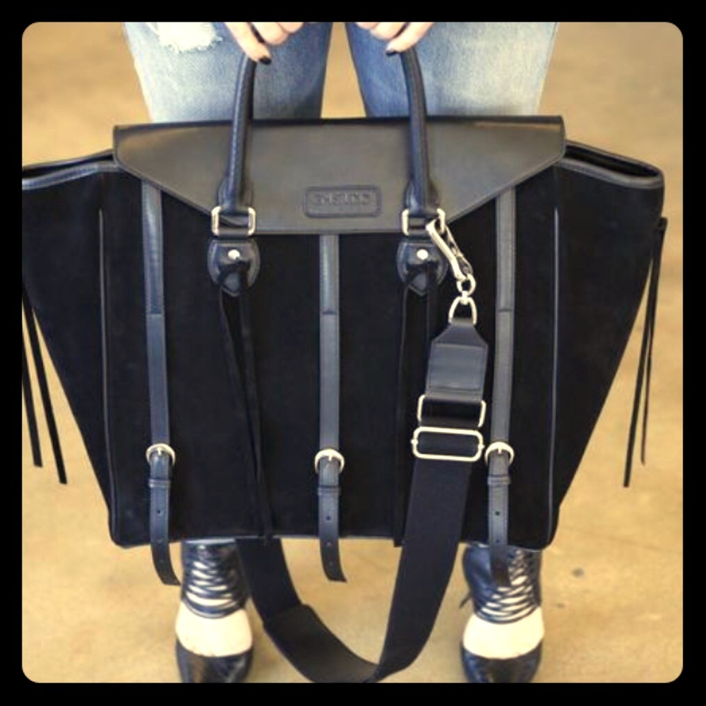 GM STUDIO Suede/Leather Utility Tote - Rare! EUC